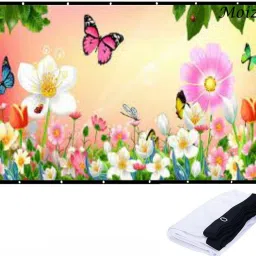 Moiz 100 Inch Diagonal Foldable Eyelet (7 ft. (W) x 5 ft. (H)) Ratio-4:3 Anti-Crease Projector Screen (Width 203 cm x 152 cm Height)-2