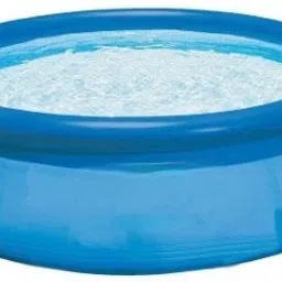 Blue PVC Intex 8 Feet Diameter Swimming Pool, With Free Pump Inflatable Swimming Pool-1