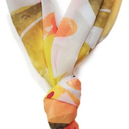 Floral Print Georgette Women White, Yellow Fancy Scarf-image-10