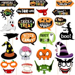 Halloween Theme Party Photo Booth Props, Halloween Party Photo Booth 25 PCS Photo Booth Board-image-35