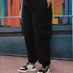 bewakoof Women Solid Black Track Pants-picture-34
