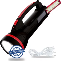 Dual Power Battery Long Range Rechargeable Torch With Lamp 8 hrs Torch Emergency Light-16