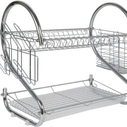 Dish Drainer Kitchen Rack 2-Tier Stainless Steel Dish Rack for Kitchen | Utensil & Plate Drainer Stand Steel-image-42