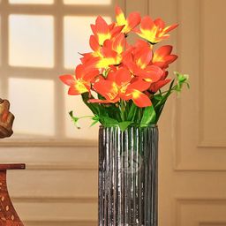 BS AMOR Red & Transparent Lily Artificial Flowers With Vase-16