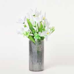 BS AMOR White & Green Lilly Artificial Flowers With Vase image 2