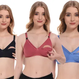 Pack of 3 Women Maternity/Nursing Non Padded Bra-image-15