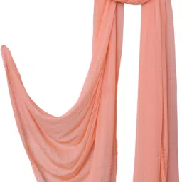Chiffon Solid Peach Women Dupatta-image-44
