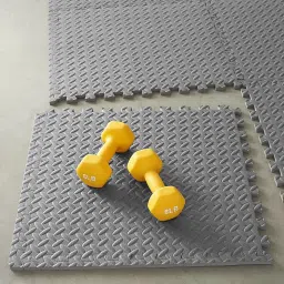 kobo Puzzle Exercise Mat, EVA Foam Interlocking Tiles, Protective Flooring for Gym and Cushion for Workouts (6 Feet x 4 Feet) Grey 12 mm Exercise & Gym Mat image 5