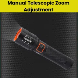 Rechargeable Torch Light, Telescopic Zoom, Ultra Bright LED Flashlight S83 Torch-image-34