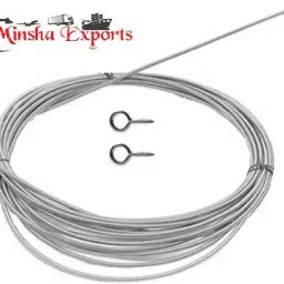minsha exports Spring Wire for Window Net Curtain Cord Kit with 10Hooks (10 METER) Curtain Ring with Hook image 2