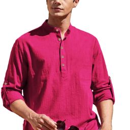 Men Solid Cotton Blend Straight Kurta-image-63