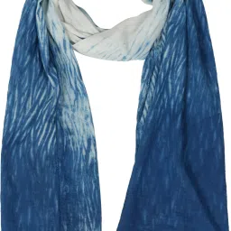 Printed Cotton Rayon Blend Women Blue Stole-image-37