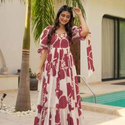 Printed Rayon Blend Stitched Anarkali Gown-image-59