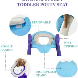 lafillette Kids Potty Training Seat with Step Ladder and Soft Toilet Seat, Sturdy Comfortable Built in Non-Slip Steps Soft Pad Potty Seat image 5