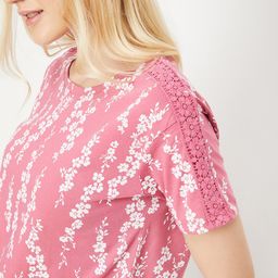 max Women Printed Round Neck Pure Cotton Pink T-Shirt-picture-26