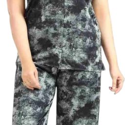 Women Night Suit Set Black Ombre/Dyed-image-24