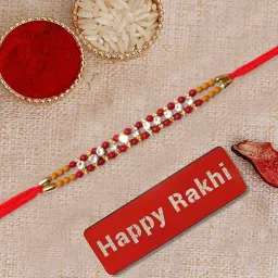 Religious Stone Rakhi - Same Rakhi for all Brothers- Combo with the Set of- Elegant Yarn Rakhi Set-picture-16