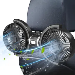 supvox USB Car Fan Twin Headrest Cooling Fan with 3 Speeds Car Interior Fan-picture-35