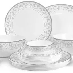 Pack of 27 Opalware Divine Silver 27 Pcs Dinner Set-image-24