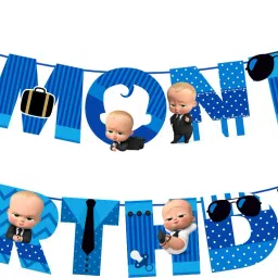 Boss Baby 10th Month Birthday Banner for Boys Boss Baby Party Decoration Banner Banner-image-11