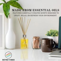 retro vibes Lemon Reed Car Freshener Diffuser Set image 5