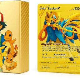 Golden Pokemon Cards - Pack of 55 Gold Foil Trading Playing Cards for Kids-image-13