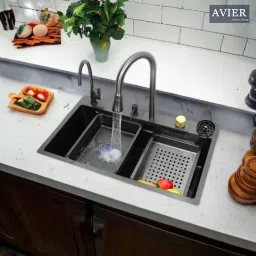 30X18X9 Waterfall Kitchen Sink with Integrated Pul Down Faucet Waterfall Sink Stainless steel Matt Finish_A153 Vessel Sink-image-84
