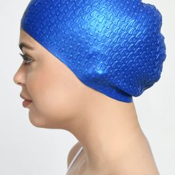 SWIMMING CAP FOR LONG HAIR WOMEN 100% SILICONE ANTI SLIP MATERIAL-LONG BUBBLE Swimming Cap-image-74