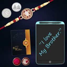 Designer Rakhi Combo for Men Festival of Raksabandhan | K1_285_1360_22 Mauli Thread Rakhi, Chawal Roli Pack Set-image-31