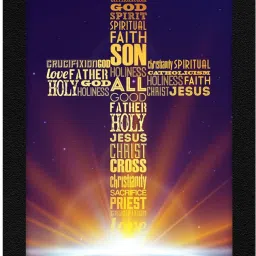 Auspicious Spiritual Religious Jesus Cross INRI Catholic Digital Reprint 13.5 inch x 8.5 inch Painting-picture-27