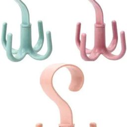 Scarf Tie Rack Hook for Close Organizer 4 Claws 360 Degree Rotating,(PACK OF 5) Accessories Organizer-image-59