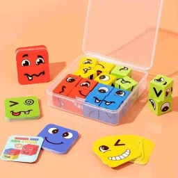 Emoji Cube face Change Puzzle For Kids 16 Cube, 64 Challenge Cards-19