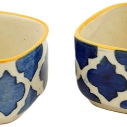 Ceramic Sauce Bowl Stoneware Blue Classic Moroccan Pattern Chutney/Serving/Dessert/Dip Bowl-image-16