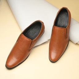 Non Lacing Slip on Formal Shoes | Soft & Comfortable TPR Sole Party Wear For Men-image-1