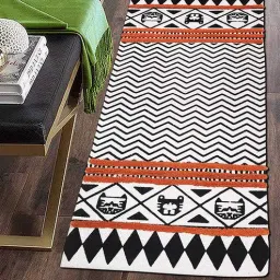 the home talk Black Cotton 60 x 24 Inches Flat Weave Floor Runner-picture-14