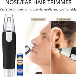 racon Mini Dual-edge Blade Battery-Operated Nose and Ear Hair Remover Machine A Fully Waterproof Grooming Kit 180 min Runtime 1 Length Settings-image-51