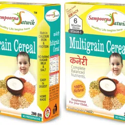sampoorna satwik Multigrain Cereal Stage-1 and Multigrain Cereal stage-1 , 400 Grams (Combo of 2) Cereal image 5