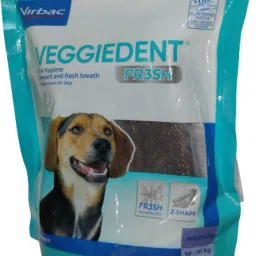 Virbac VEGGIEDENT Fresh oral Hygiene vegetable chews for dogs, Medium, 10-30 kg Vegetable Dog Chew-29