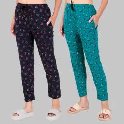 Pack of 2 Women Printed Multicolor Track Pants-15