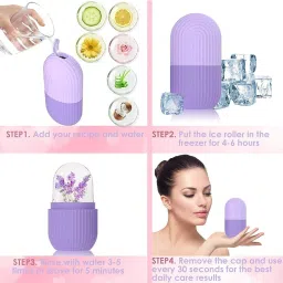 dazzleartenterprise 100% Natural Jade Stone Roller Massager With Gua Sha Tools for Face and Body Ice Cube Massager For Face And Body Massager image 5