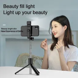 ZOKMOB Selfiestick tripod stand with light for Vlog Video Shooting Photography YouTube Monopod, Monopod Kit, Tripod, Tripod Kit, Tripod Bracket image 4