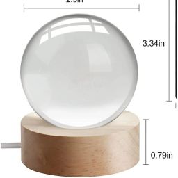 carempire 3D Inner Carved Lighting Crystal Ball, Decorative Crystal Ball with LED Base Table Lamp image 4