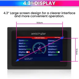amicisolar 4.3"Touch Display for DALY BMS with UART Port Seamless Integration Digital Voltage Tester image 5