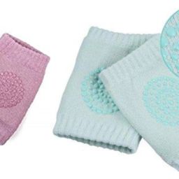 Knee Elbow Safety Protector Anti-Slip Protective Cushion for Kids Baby Knee Pads Pink and Green (2 Pairs) Baby Knee Pads-image-6