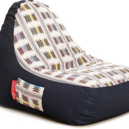 XXL Urban Design Denim Canvas IKAT Printed Bean Bag Chair With Bean Filling-picture-20