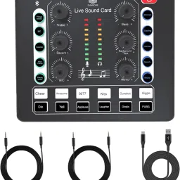 D-220 Live Sound Card with Bluetooth for Streaming, Singing, Gaming Audio Interface-7