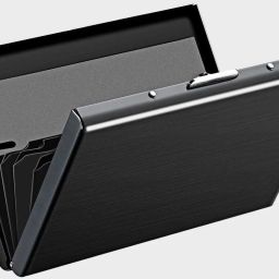 Men & Women Casual, Formal, Travel Black Aluminium RFID Card Holder-image-14