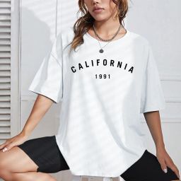 Women Printed Round Neck Pure Cotton White T-Shirt-image-68