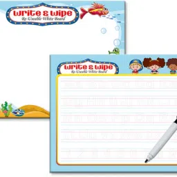 yuiop - Write & Wipe - Re Usable White Board - Aqua Design - Learning For Kids image 5