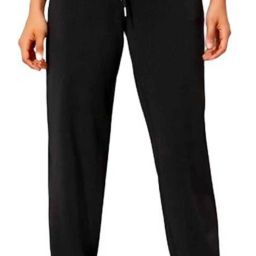Women Comfort Fit Black Viscose Rayon Trousers-image-80